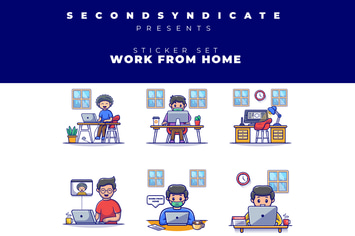 WORK FROM HOME STICKER PACK