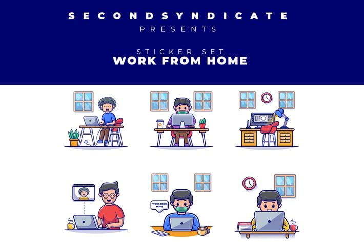 WORK FROM HOME STICKER PACK