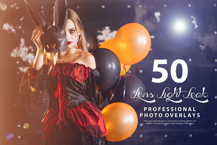 50 Lens Light Leak Photo Overlays