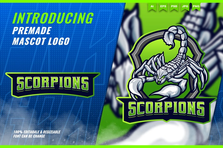 White Scorpion - Mascot Esport Logo Template