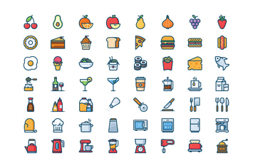56 Kitchen and food icons