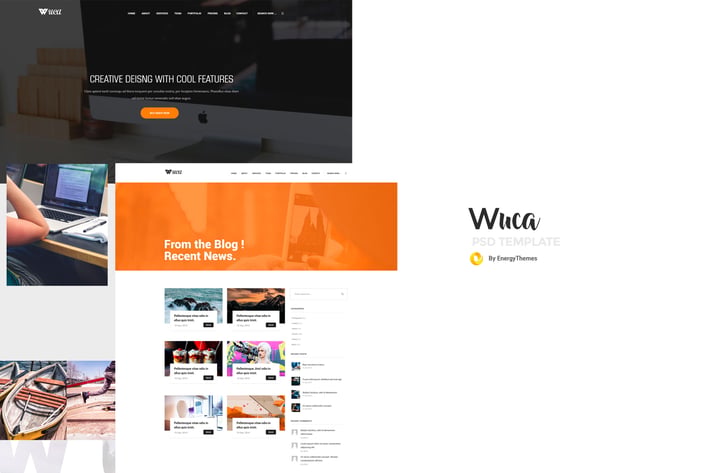 Wuca - Creative One Page PSD Template