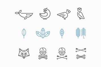 Logo with the Animals in the Style of Hipster. Tre