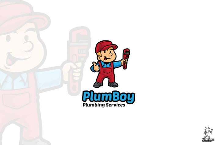 Plumber Boy Cartoon Mascot Logo