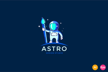 Astronaut Design studio Logo Template