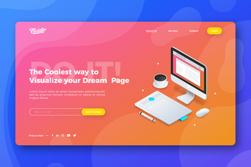 Technology website hero header template
