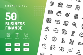 Business Finance Line Icons