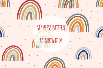 Rainbow Kids – Seamless Pattern