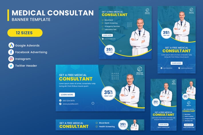 Medical Consultant Banner Set Template
