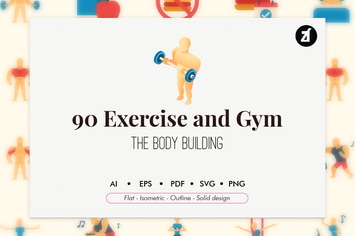 90 Exercise and gym icon pack
