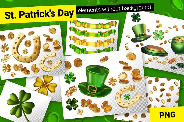 St. Patrick's Day objects set