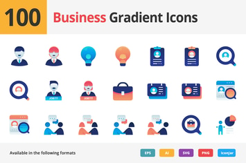 Business Employment Vector Gradient Icons