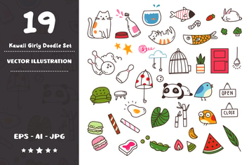 Kawaii Girly Doodle Set