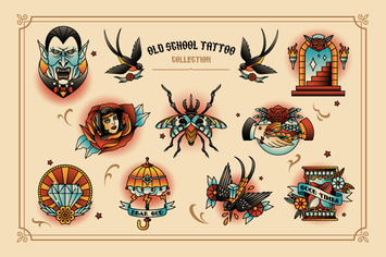 Old School Tattoo Set