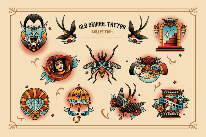 Old School Tattoo Set