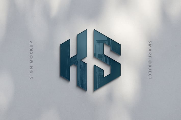 Reflection Glass Sign Mockup