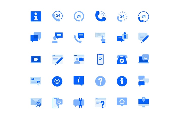 Contact and Support Icons Set 