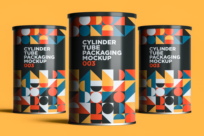 Cylinder Tube Packaging Mockup 003