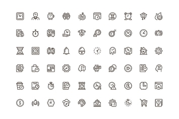 Time Unique Web Line Icons Pack