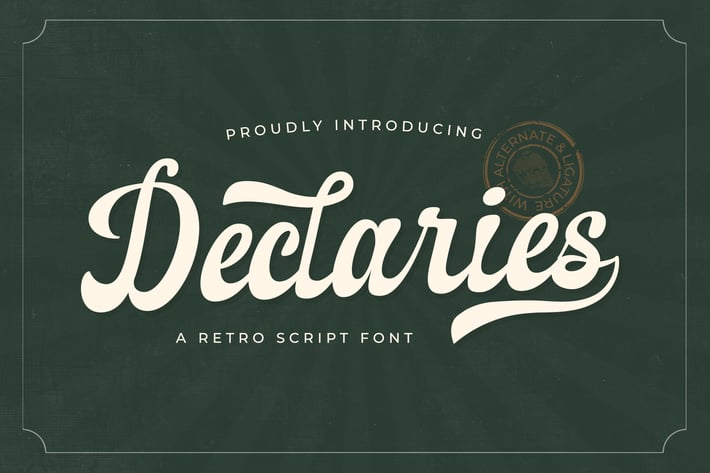 Declaries - A Retro Script Font