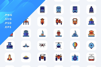 50 Transportation Icons