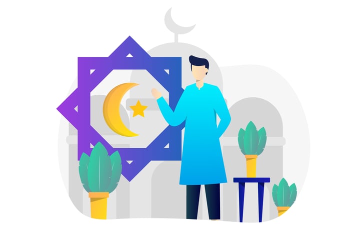 Eid Mubarak Concept Flat Design