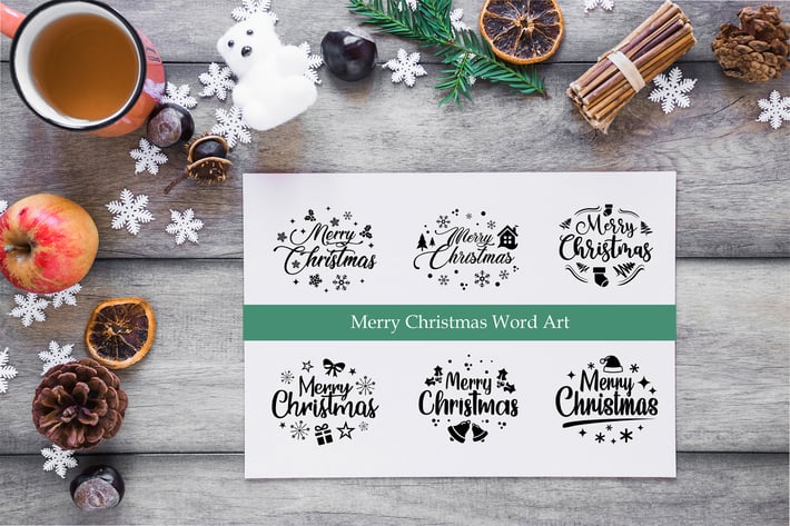 Christmas Prints Design Bundle, Christmas Word Art