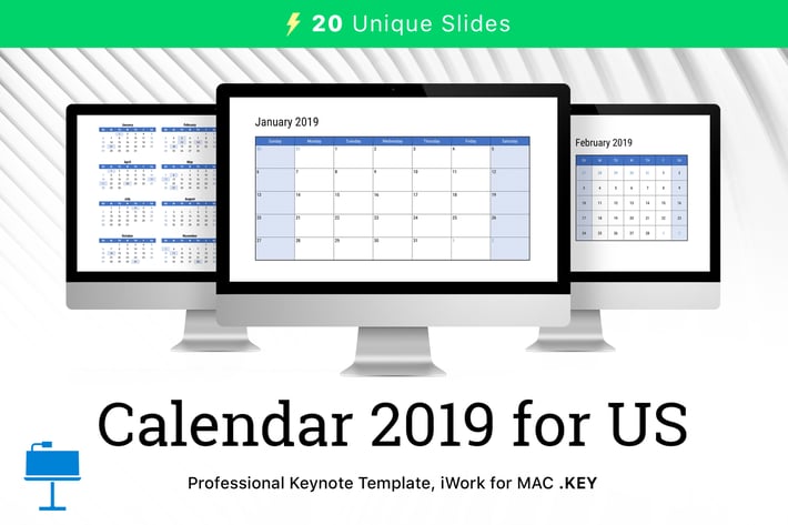 Calendar 2019 US for Keynote