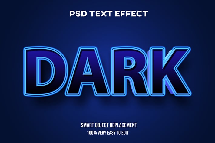 Dark blue text effect