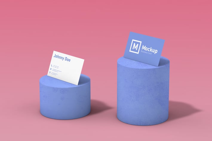  Business Card On A Base Mockup 