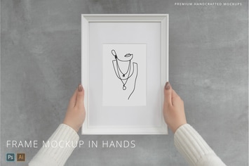 Photo & Picture Frame Mockup in Hands Minimal 