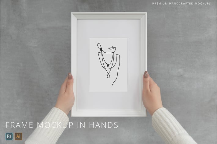 Photo & Picture Frame Mockup in Hands Minimal 