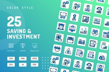 Saving & Investment Color Icons