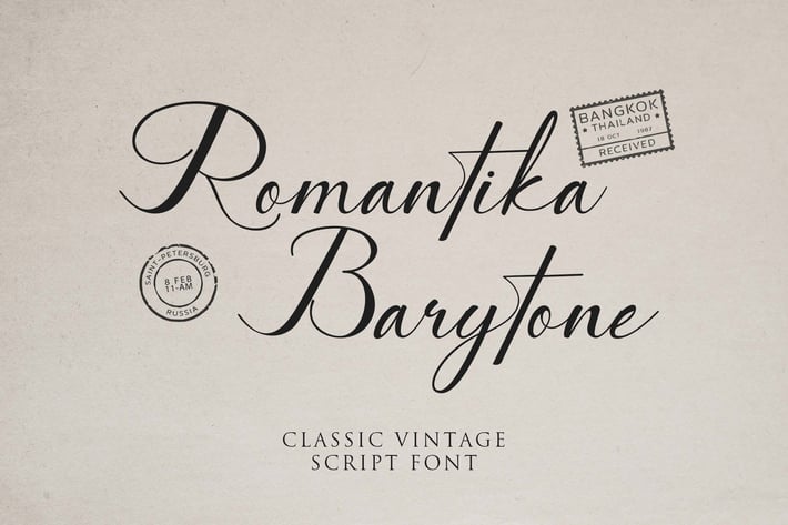 Romantika Barytone Classic Vintage Script Font