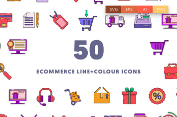 Ecommerce Line and Colour Icons