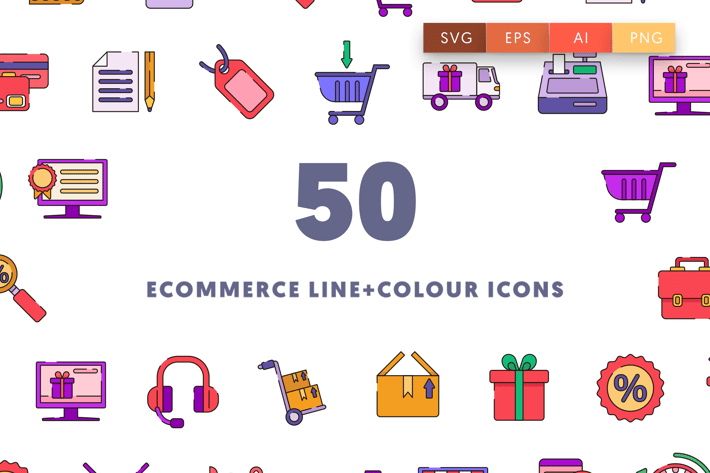 Ecommerce Line and Colour Icons