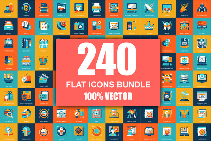 Set of Flat Business Conceptual Icons