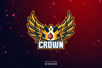 Crown Flying Logo Template
