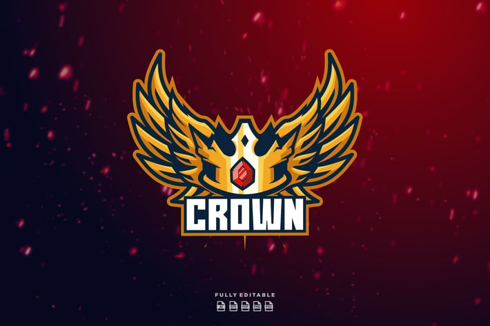 Crown Flying Logo Template