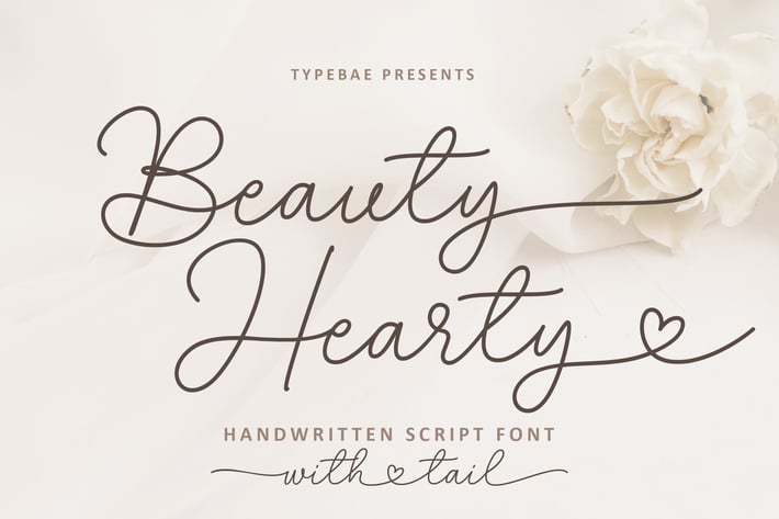 Beauty Hearty - Handwritten Font with Heart Swash
