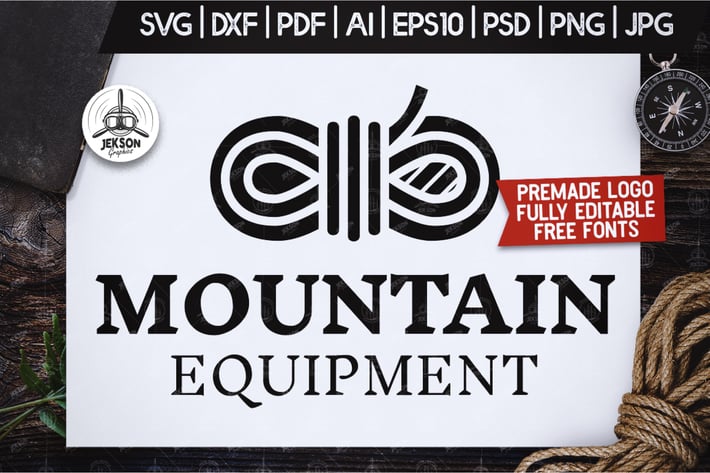Retro Mountain Logo, Vintage Travel Custom Badge  