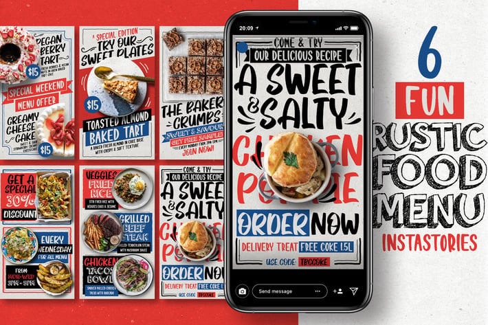 Fun Rustic Menu Instagram Stories