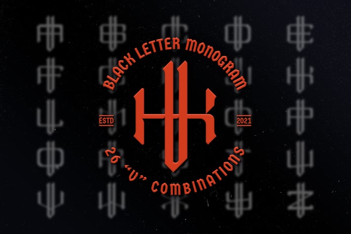 V Black Letter Monogram Logo Vol.3