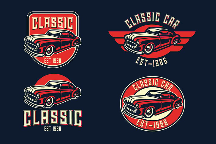 Classic Car Vintage Logo Template