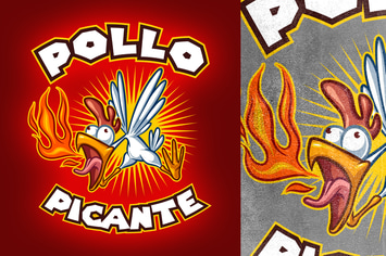 Cartoon Spicy Chicken Mascot Logo
