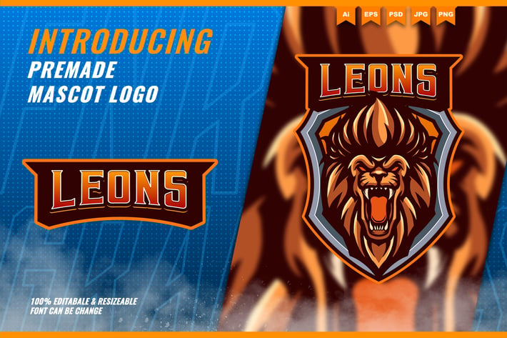 Roaring Lion - Mascot Esport Logo Template
