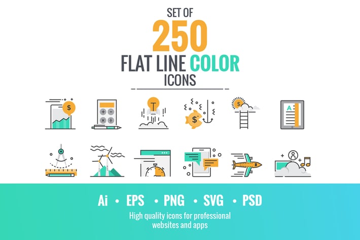 These are big collection of flat line icons