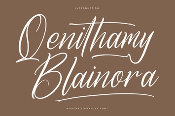 Qenithamy Blainora Modern Signature Font
