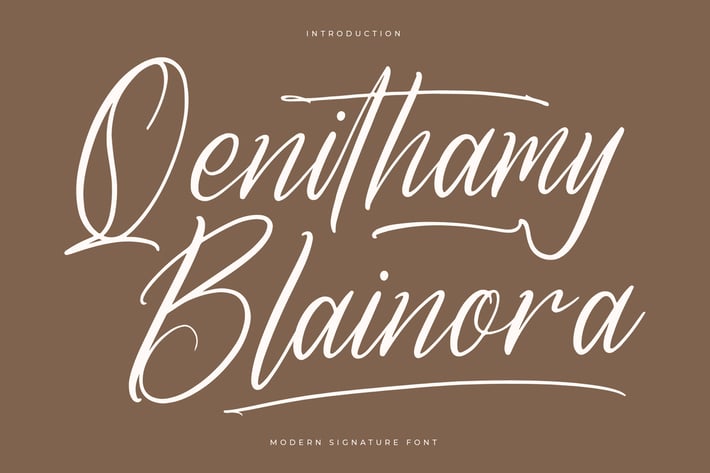 Qenithamy Blainora Modern Signature Font