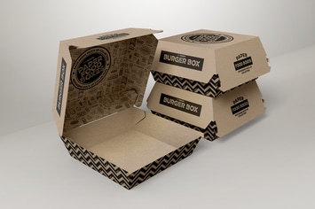 Burger Box Packaging Mockup